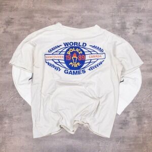 80's Vancouver World Police Fire Games Boxy Single Stitch White Tee